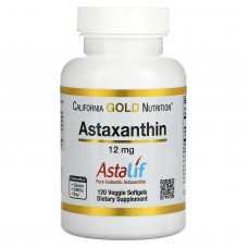 California Gold Nutrition, Astalif, чистый исландский астаксантин, 12 мг, 120 растительных капсул California Gold Nutrition, Astalif, чистый исландский астаксантин, 12 мг, 120 растительных капсул